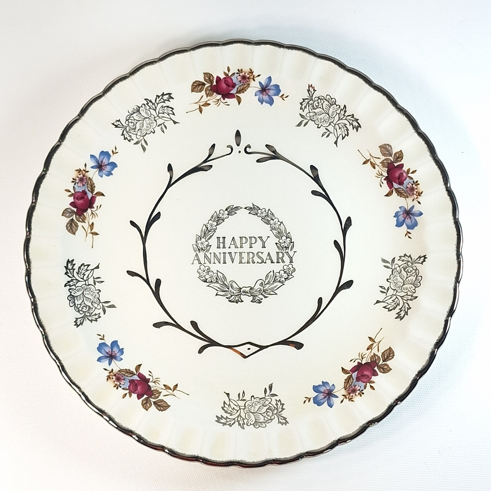 Vintage Avon Wood & Sons Happy Anniversary Plate Burslem, England